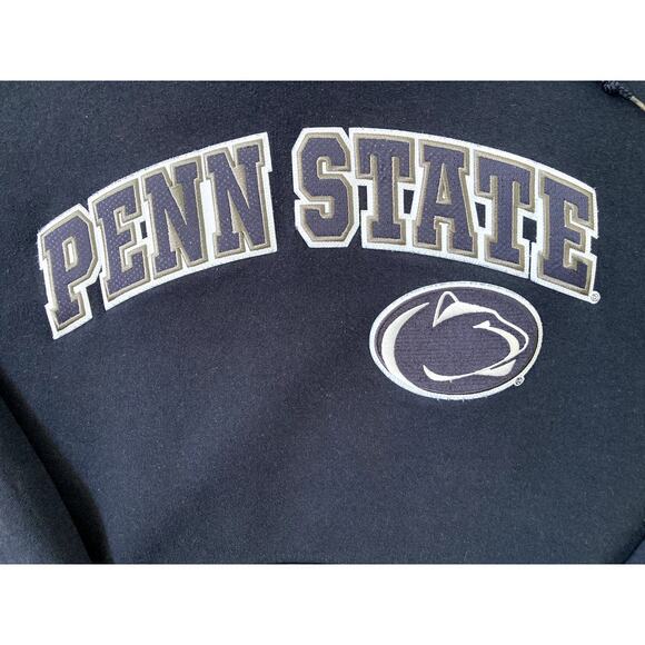 Champion Penn State University Hoodie Mens Large Blue Eco Fleece Embroidered - Picture 2 of 8